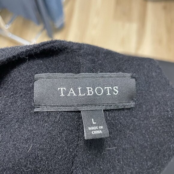 TALBOTS Wool Blend Plaid Windowpane Full Zip Jacket Coat Topper size Large - Picture 9 of 10